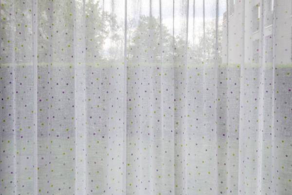 Kindervorhang KONFETTI - Transparenter Vorhang mit kleinen Punkten / Wunschvorhang nach Mass