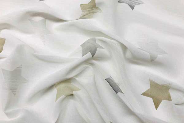 Kindervorhang STARS - Farbe 160-grau / Wunschvorhang nach Mass